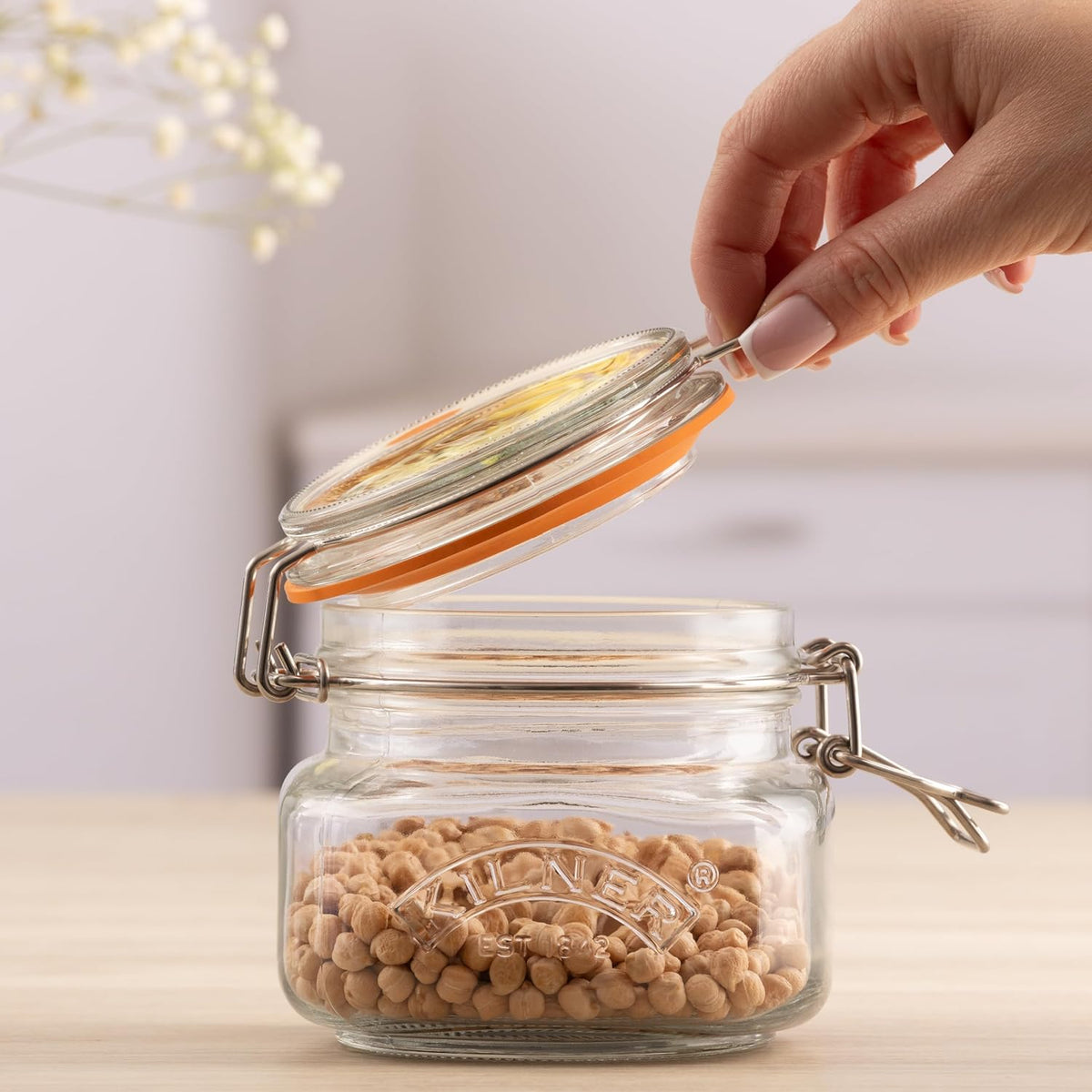 Kilner Square Clip top Jar Glass 0.5Ltr â€Ž0025.510
