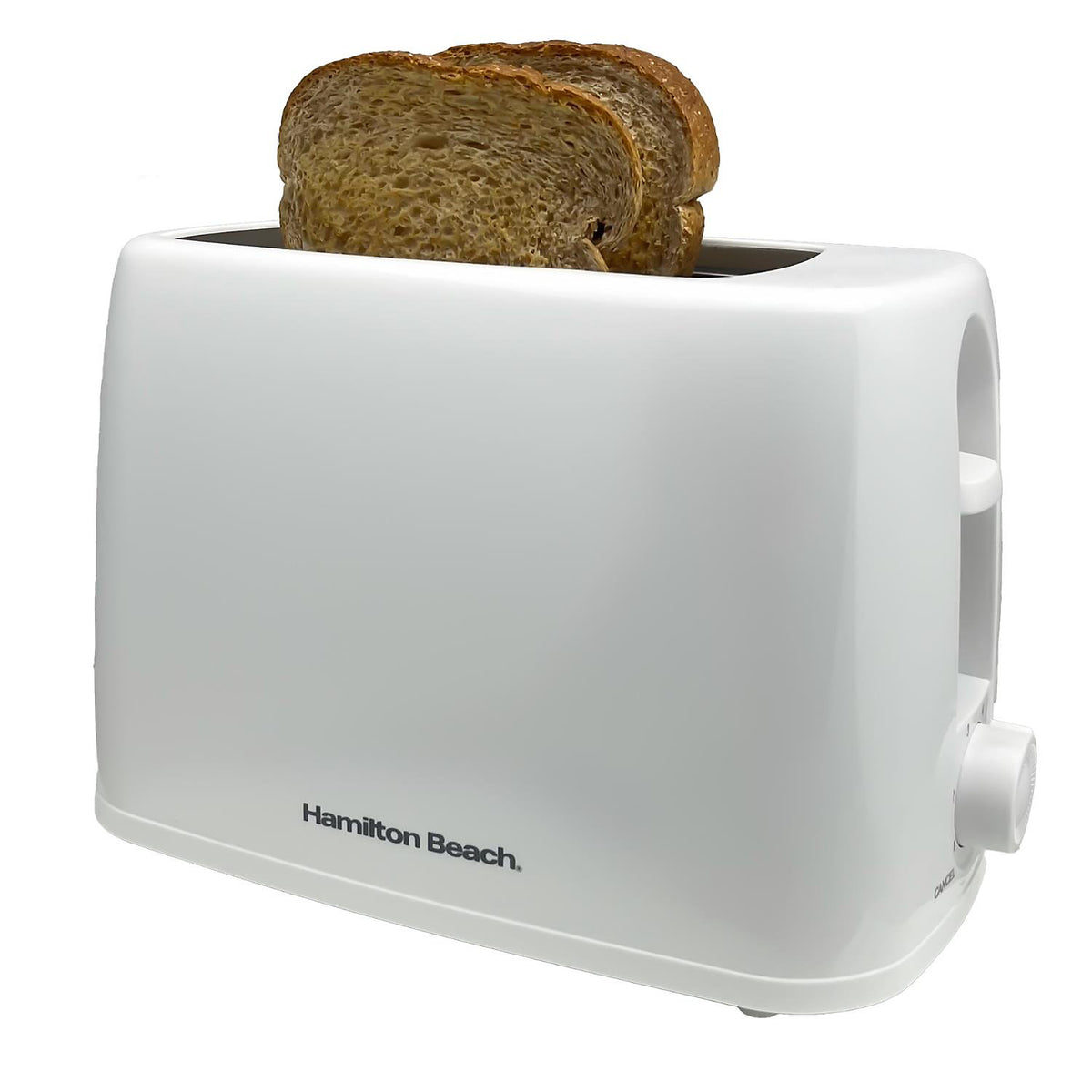Hamilton Beach Essential 2 Slice Plastic Toaster White HB1116W | Extra Wide Slots | Perfect Toast | Removable Crumb Tray for Easy Cleaning