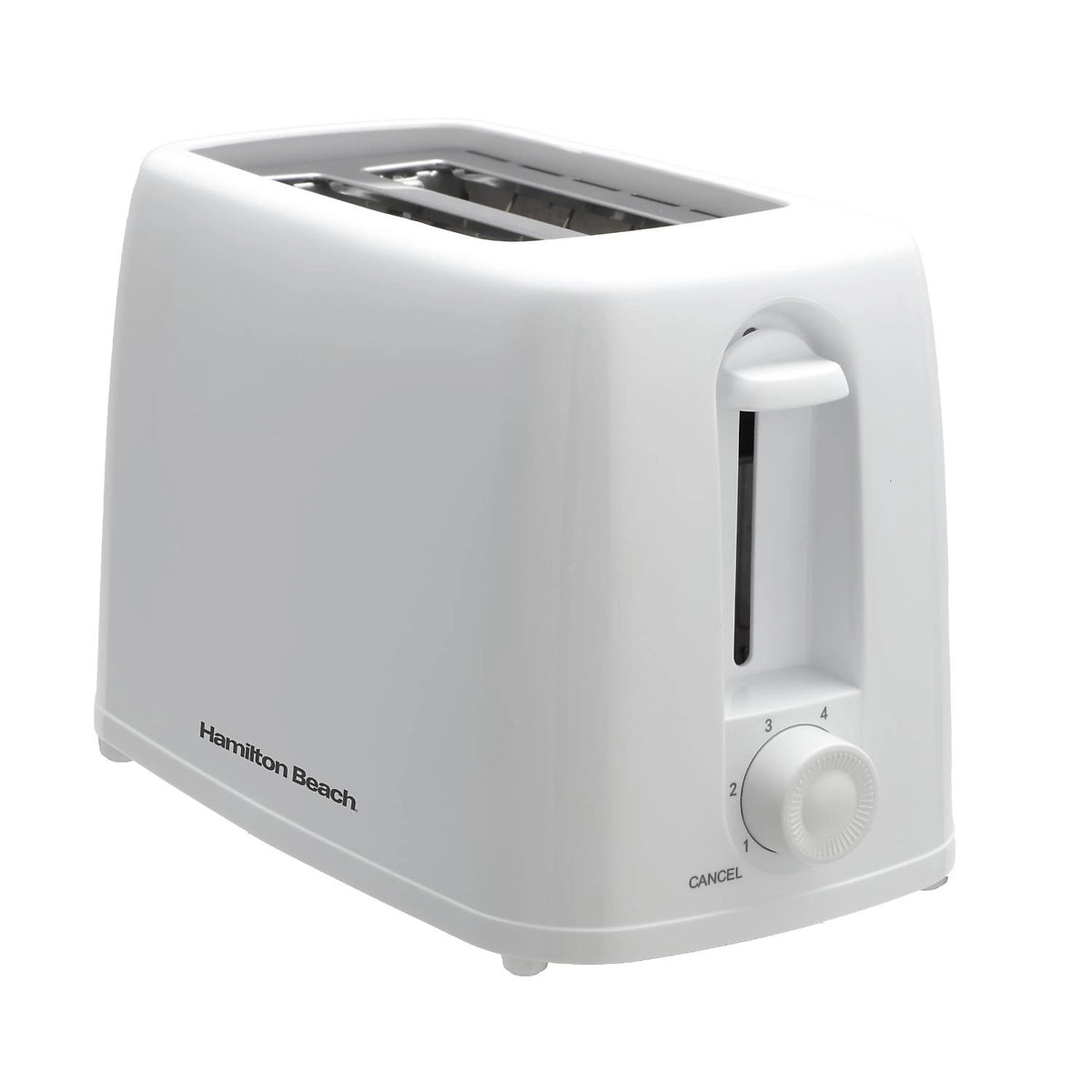 Hamilton Beach Essential 2 Slice Plastic Toaster White HB1116W | Extra Wide Slots | Perfect Toast | Removable Crumb Tray for Easy Cleaning