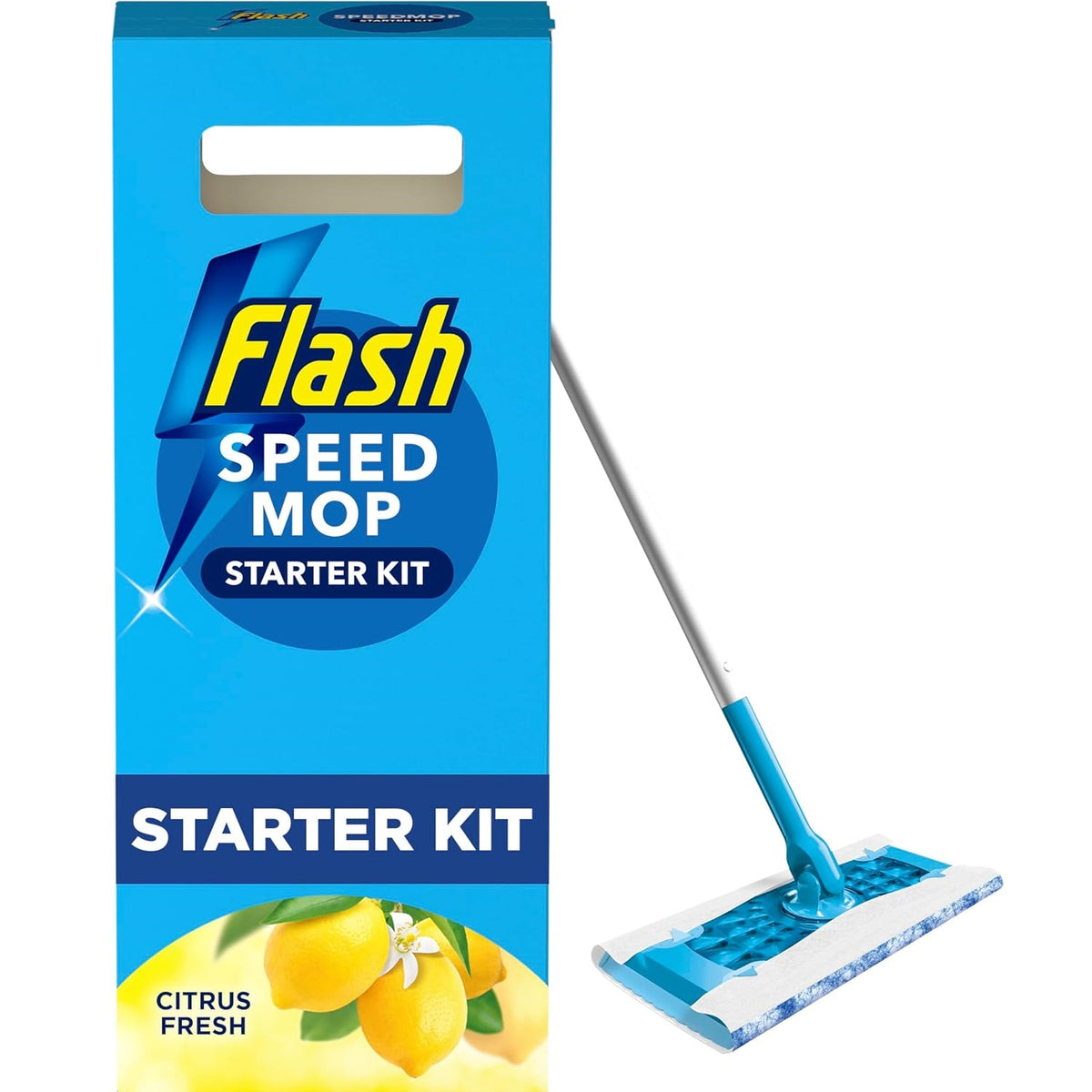 Flash Citrus Fresh Speed Mop Starter Kit Blue C010090 | Easy Scrub Fast Clean