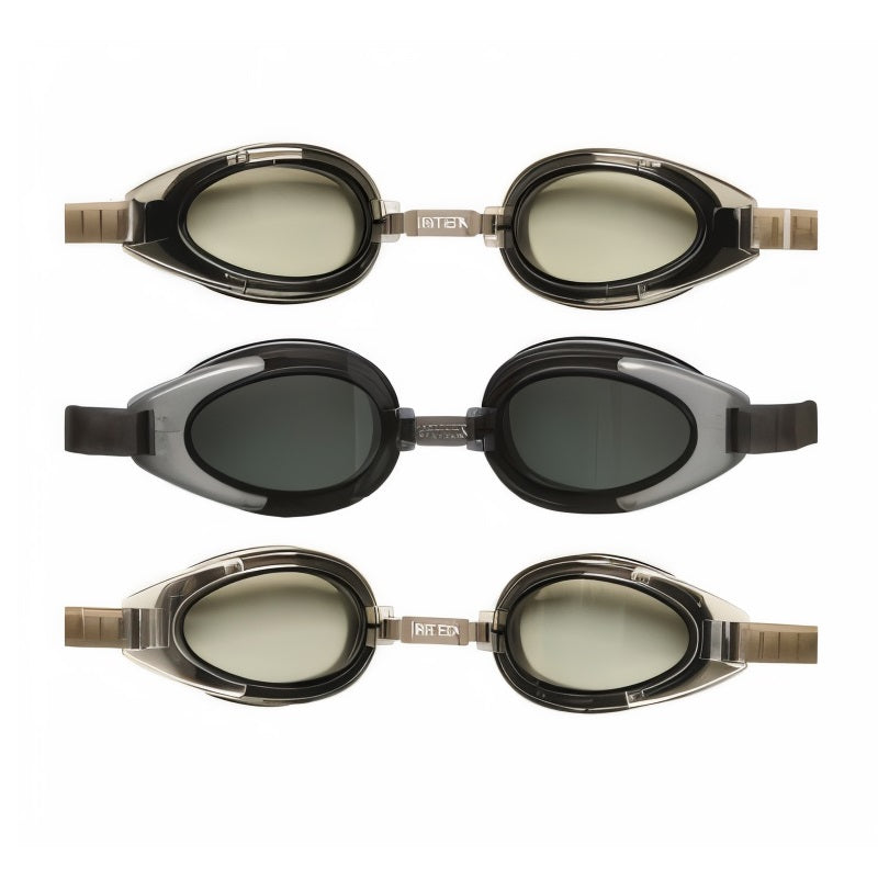 Intex Aquaflow Water Sport Goggles Assorted Colours Pack of 1 TY3010 | Anti-Fog | UV Protection | Durable Polycarbonate Lenses | Soft Thermoplastic Rubber Eyecup for Comfortable Fit | Soft Silicon Durable Head Strap is Ultra Comfortable and Easy to Adjust | Suitable for 14 years Plus