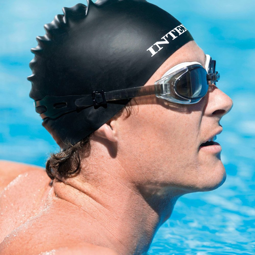 Intex Aquaflow Water Sport Goggles Assorted Colours Pack of 1 TY3010 | Anti-Fog | UV Protection | Durable Polycarbonate Lenses | Soft Thermoplastic Rubber Eyecup for Comfortable Fit | Soft Silicon Durable Head Strap is Ultra Comfortable and Easy to