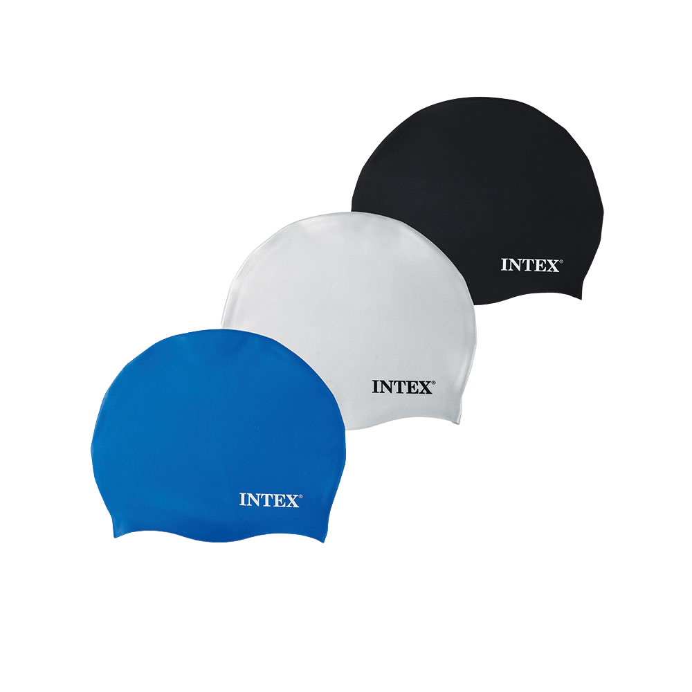 Intex Aquaflow Silicone Swim Cap Assorted Colours Pack of 1 TY2886 | Gives a Natural Fit and Will not Stick to Hair | One Size fits All | Suitable for 8 years Plus