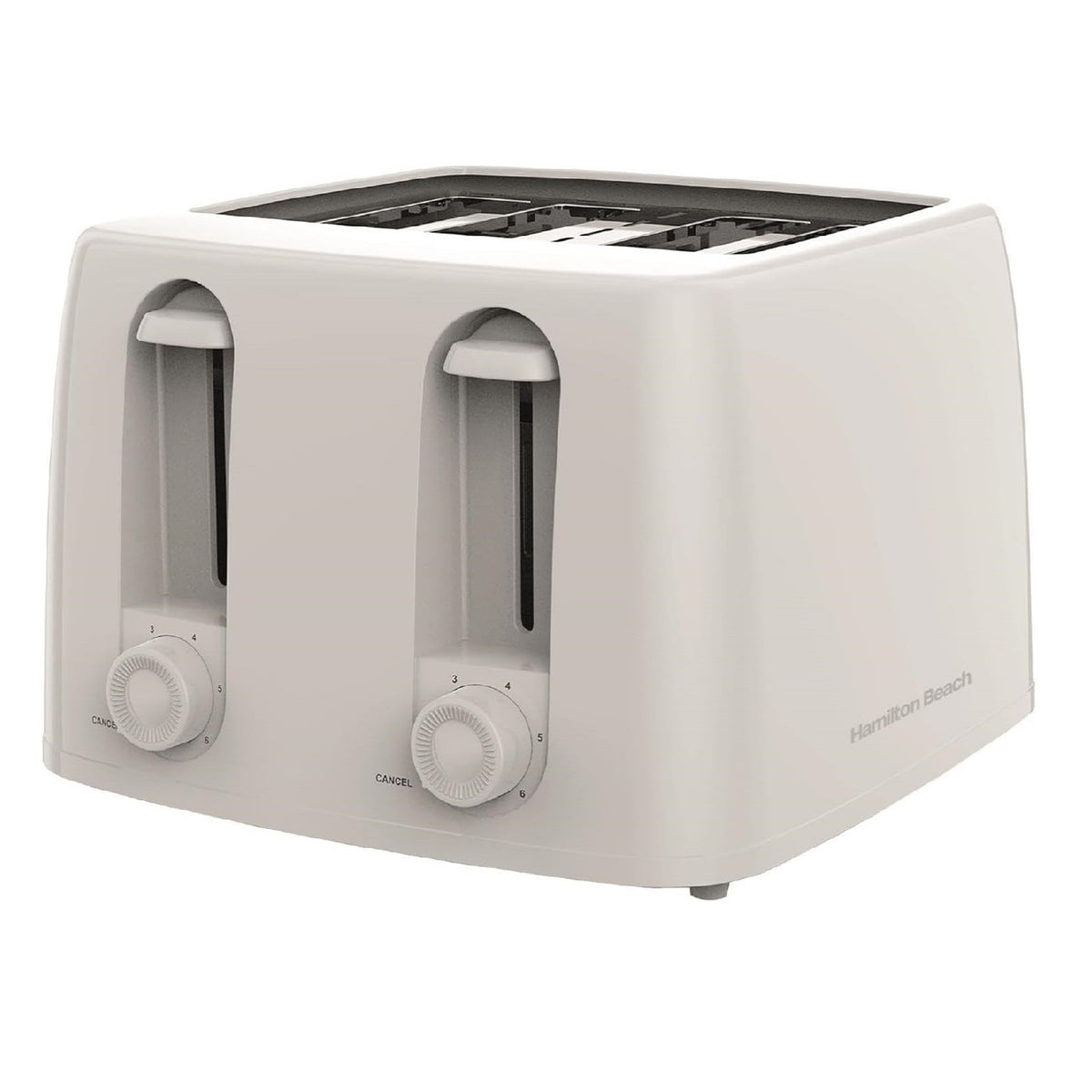 Hamilton Beach Essential 4-Slice Toaster White 1300W 25.5cm x 25cm x 17cm HB4T5032W | 6 Browning Levels for Perfect Toast | Toast a Variety of Breads, from Bagels to Waffles, with 2.7cm Wide Slots | Removable Crumb Tray for Easy Clean-up and Mess-Free Kitchen