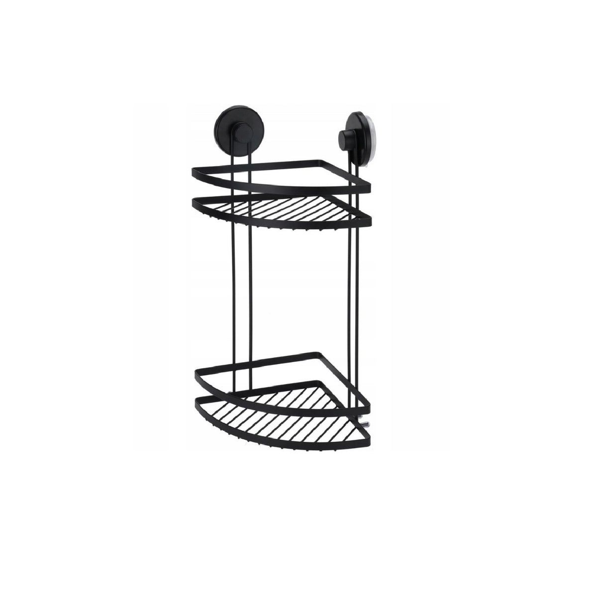 Bathroom Solutions Bathroom Rack with 2 Suction Cups Black 25cm x 18cm x 37cm C80653650 | Super Strong | Max 3.5Kg