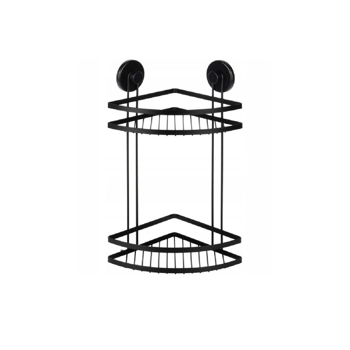 Bathroom Solutions Bathroom Rack with 2 Suction Cups Black 25cm x 18cm x 37cm C80653650 | Super Strong | Max 3.5Kg