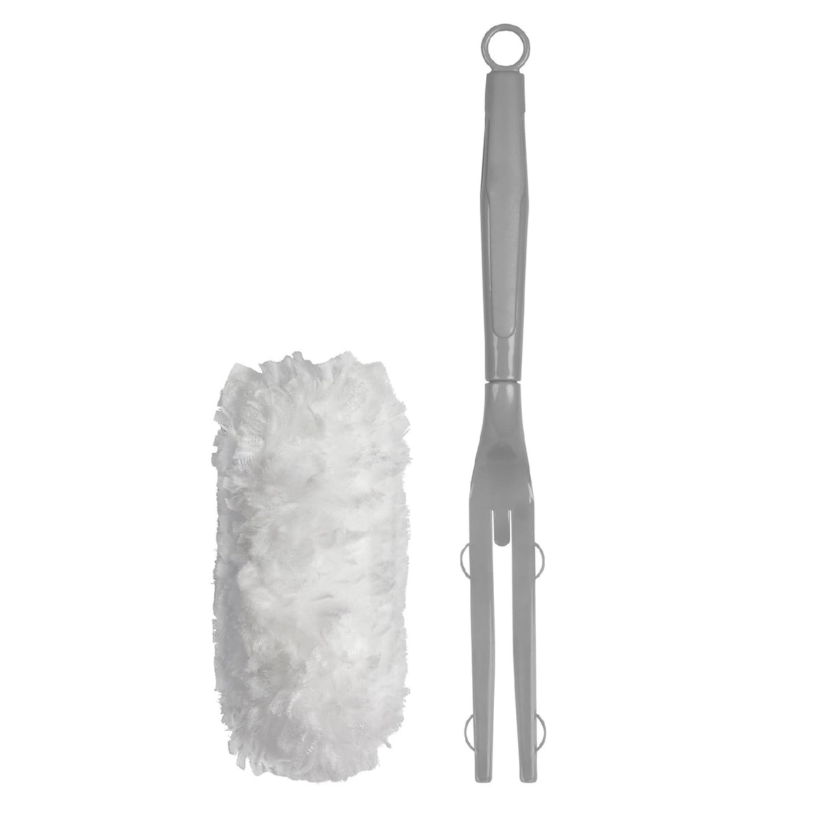 Elliott Fluffy Duster Grey and White 10F00096 | Includes 5 Heads | 360 Degree Design | Replaceable Head | Collects Dust | Compact Size that Fits Easily into Tight Spaces | Lightweight and Easy to Handle