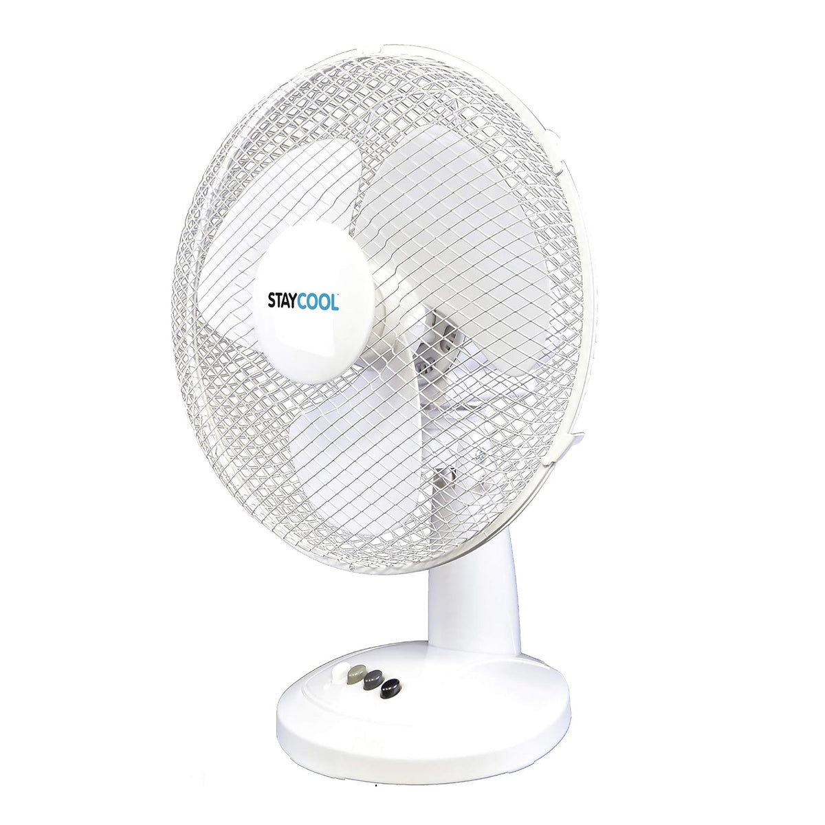 StayCool Oscillating Desk Fan White 16-Inch F1021WH | 3 Speed Settings | Quiet Motor | Mesh Safety Grill | Vertical Tilt | Static or 90 Degree Oscillation | 45W Power | Mesh Safety Grill