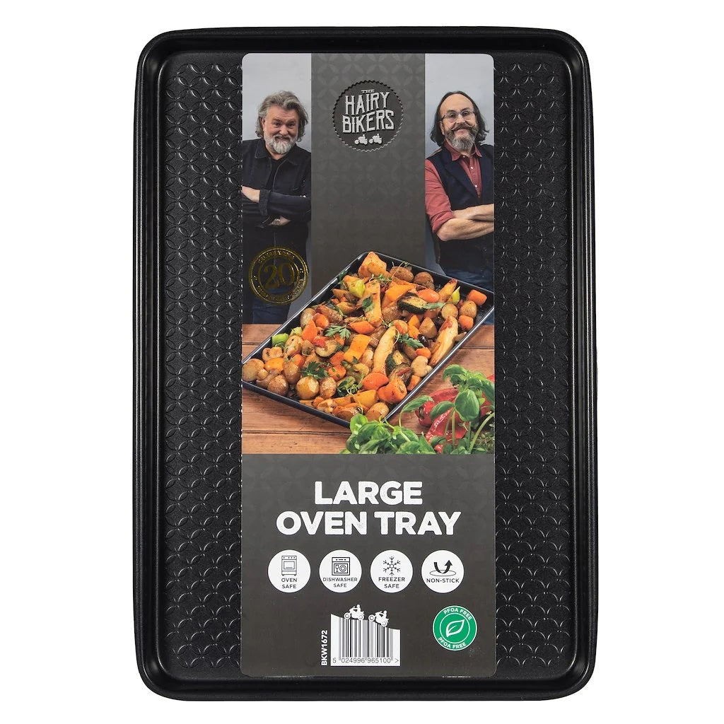 Hairy Bikers Oven Tray Black Large 0.8mm BKW1845 | Oven Safe | Dishwasher Safe | Freezer Safe | Non Stick