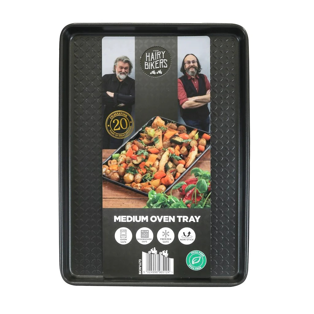 Hairy Bikers Oven Tray Black Medium 0.8mm BKW1846 | Oven Safe | Dishwasher Safe | Freezer Safe | Non Stick