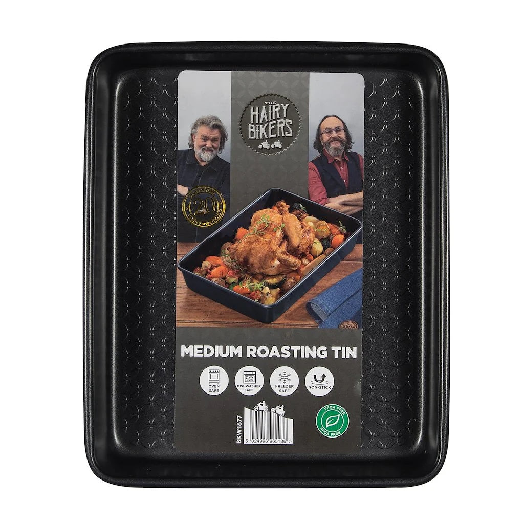 Hairy Bikers Roasting Tin Black Medium 0.8mm BKW1844 | Oven Safe | Dishwasher Safe | Freezer Safe | Non Stick