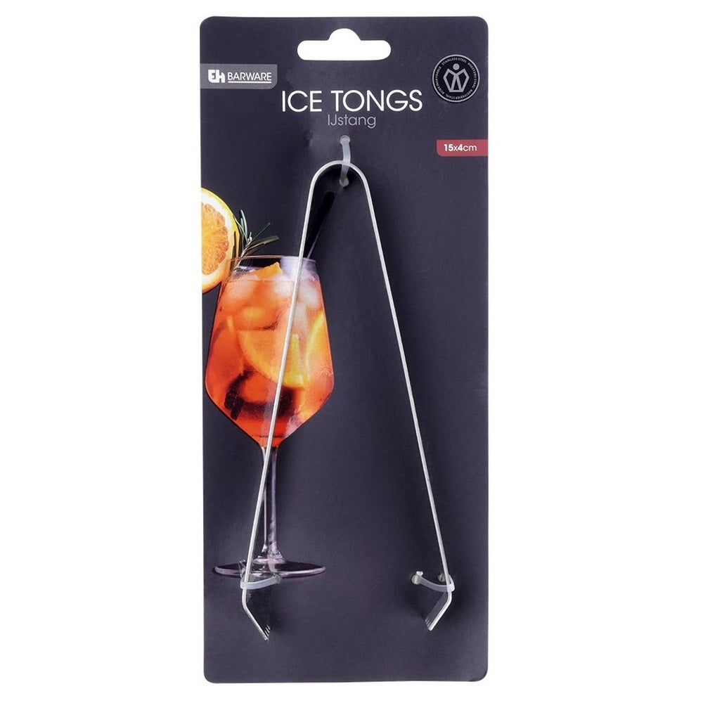 Excellent Houseware Barware Stainless Steel Ice Tongs Silver 15cm x 4cm CY4655230
