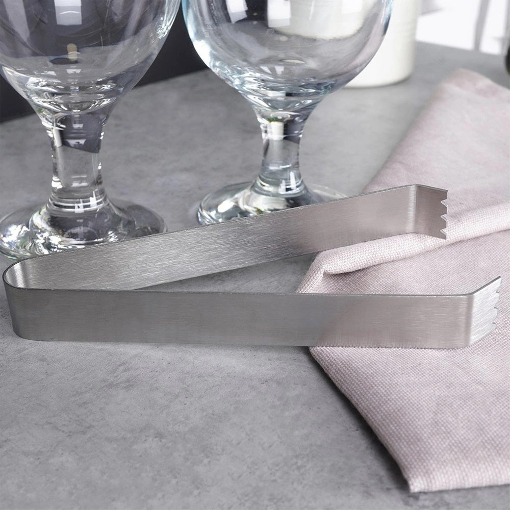 Excellent Houseware Barware Stainless Steel Ice Tongs Silver 15cm x 4cm CY4655230