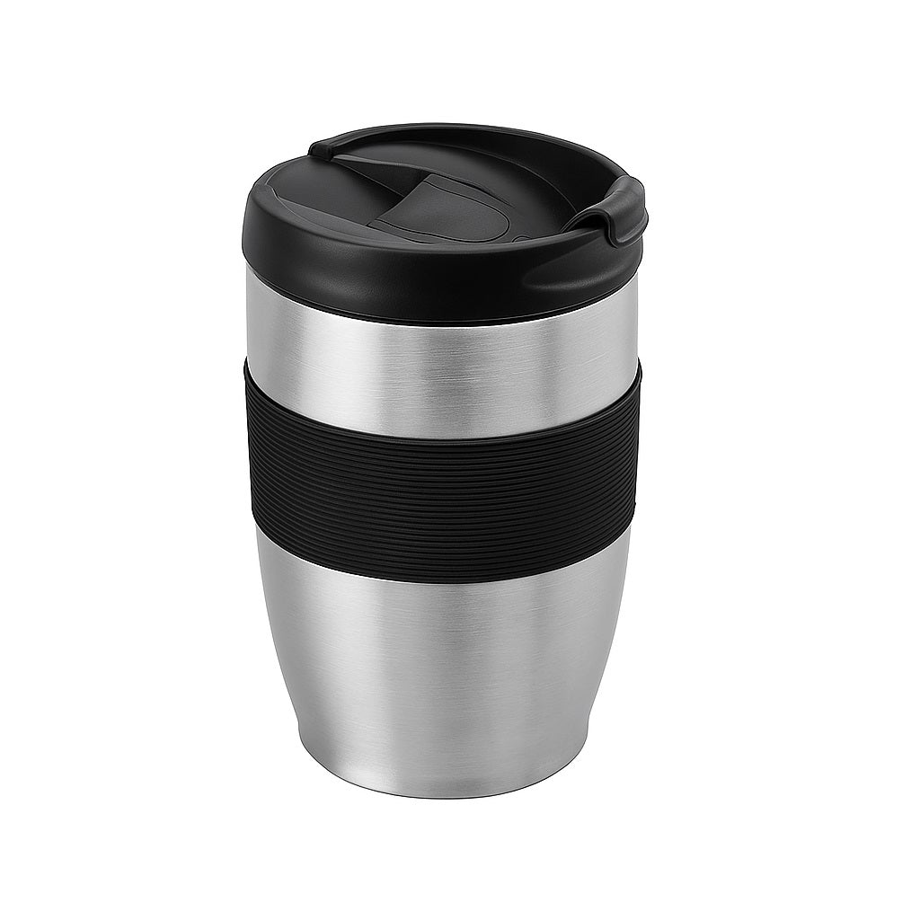 Double Wall Stainless Steel Mug Silver and Black 300ml 997100640
