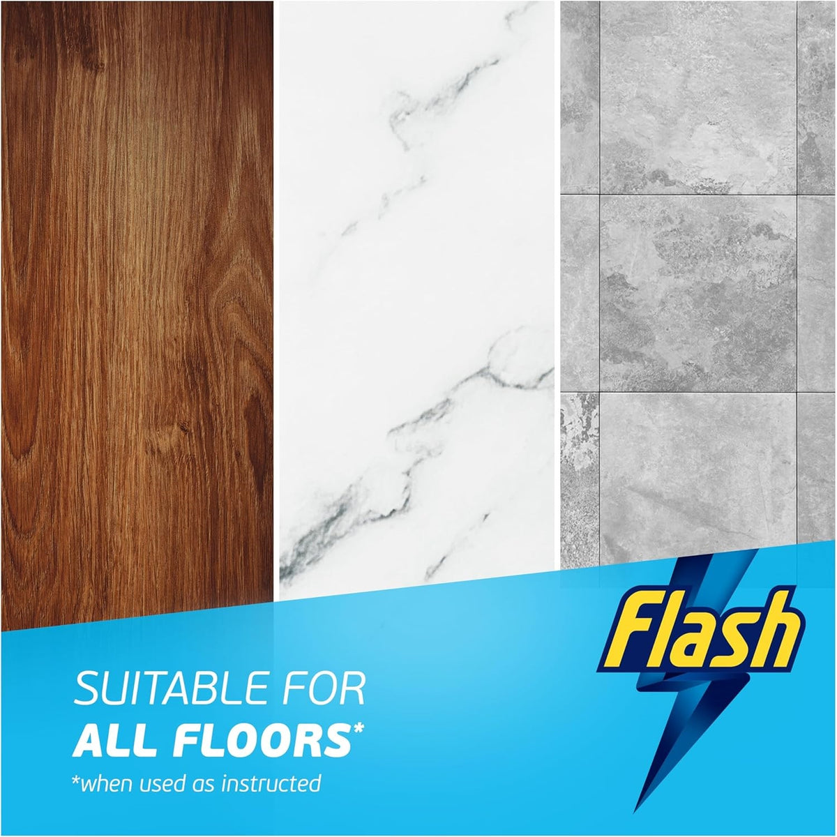 Flash All-Purpose Cleaner Bicarb of Soda Eucalyptus Scent Blue 1Ltr C009915 | 100 Percent Dirt and Grease Removal | Suitable for All Floors | No Harsh Residues | Free from Bleach