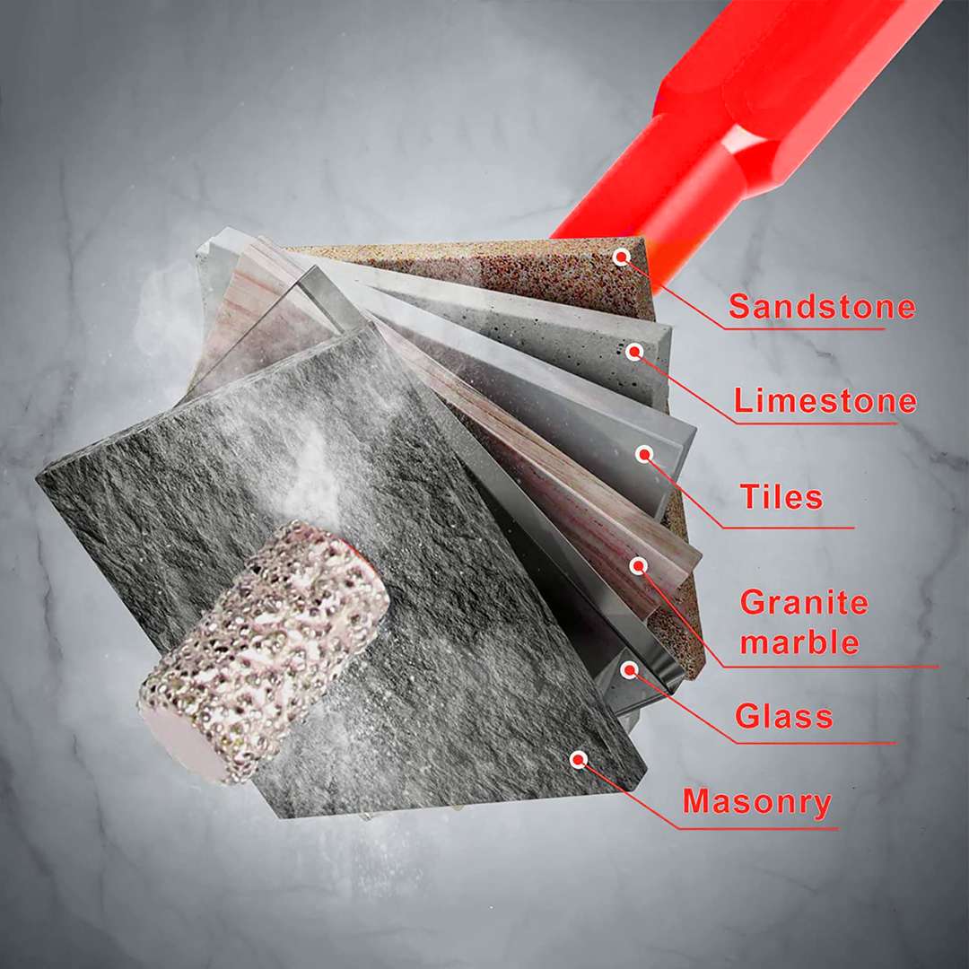 Dekton Dry Diamond Tile Drill Bit Red 5.5mm DT80206 | 0.25-Inch Hex Shank | Wax Core | Ideal for Ceramic-Porcelain and Stone | Use At 1500-2800RPM | Use with Corded and Cordless Drills