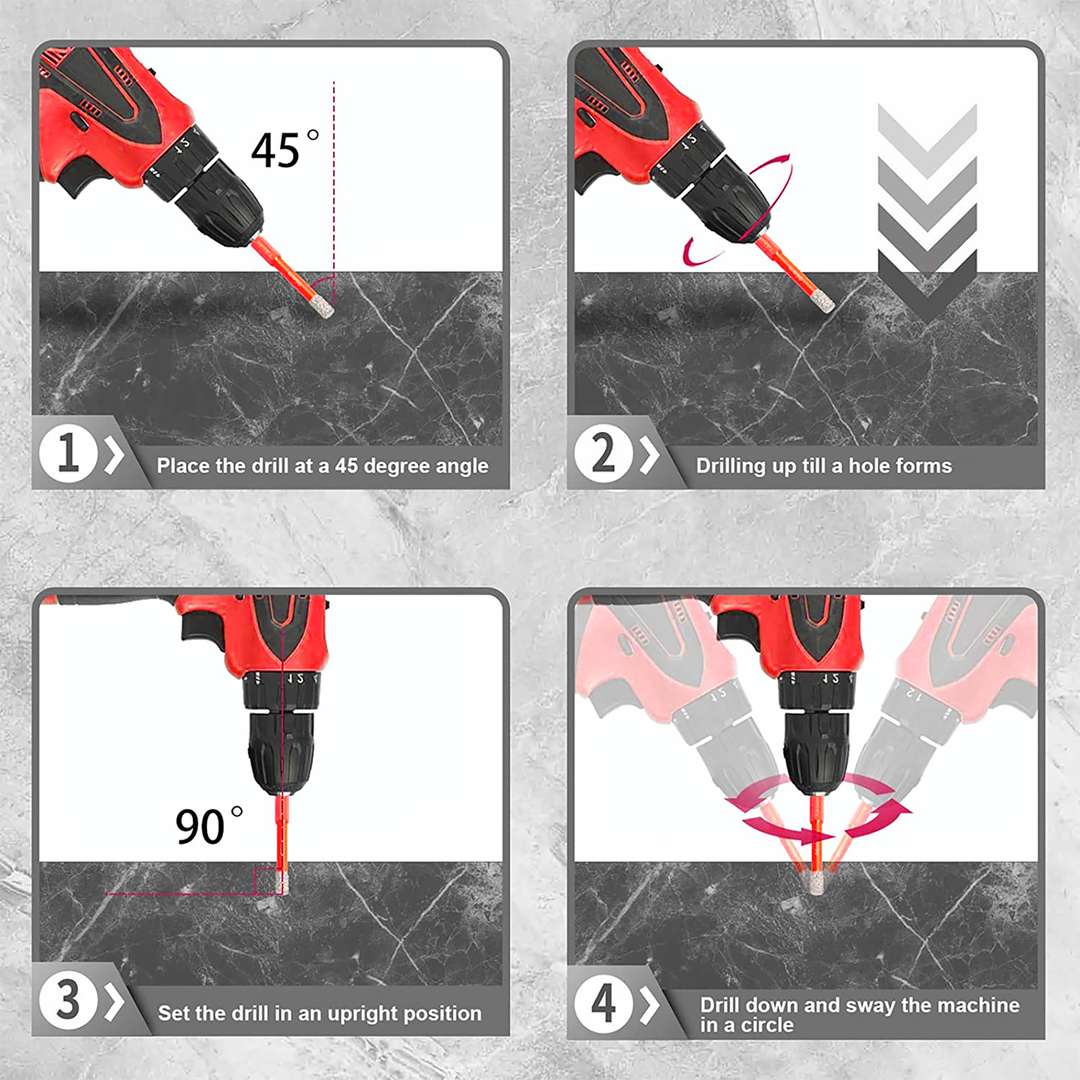 Dekton Dry Diamond Tile Drill Bit Red 5.5mm DT80206 | 0.25-Inch Hex Shank | Wax Core | Ideal for Ceramic-Porcelain and Stone | Use At 1500-2800RPM | Use with Corded and Cordless Drills