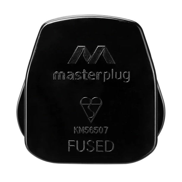 Masterplug Basics Rewireable UK 3-Pin Mains Plug Black PT13B | Durable Power Connector | For Home and Office Use