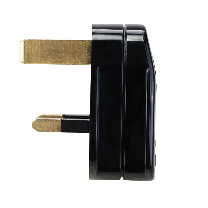 Masterplug Basics Rewireable UK 3-Pin Mains Plug Black PT13B | Durable Power Connector | For Home and Office Use