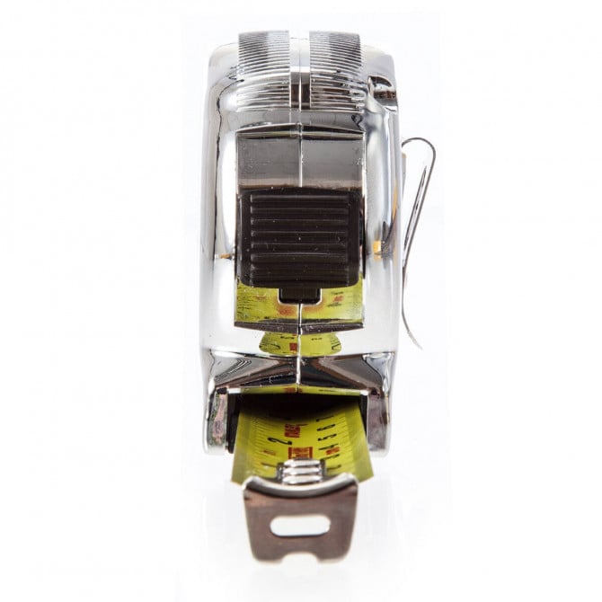 Stanley PowerLock Tape Measure Silver 5Mtr 0-33-553 | Durable Chrome Case | Tru-Zero Hook | Metric and Imperial Markings