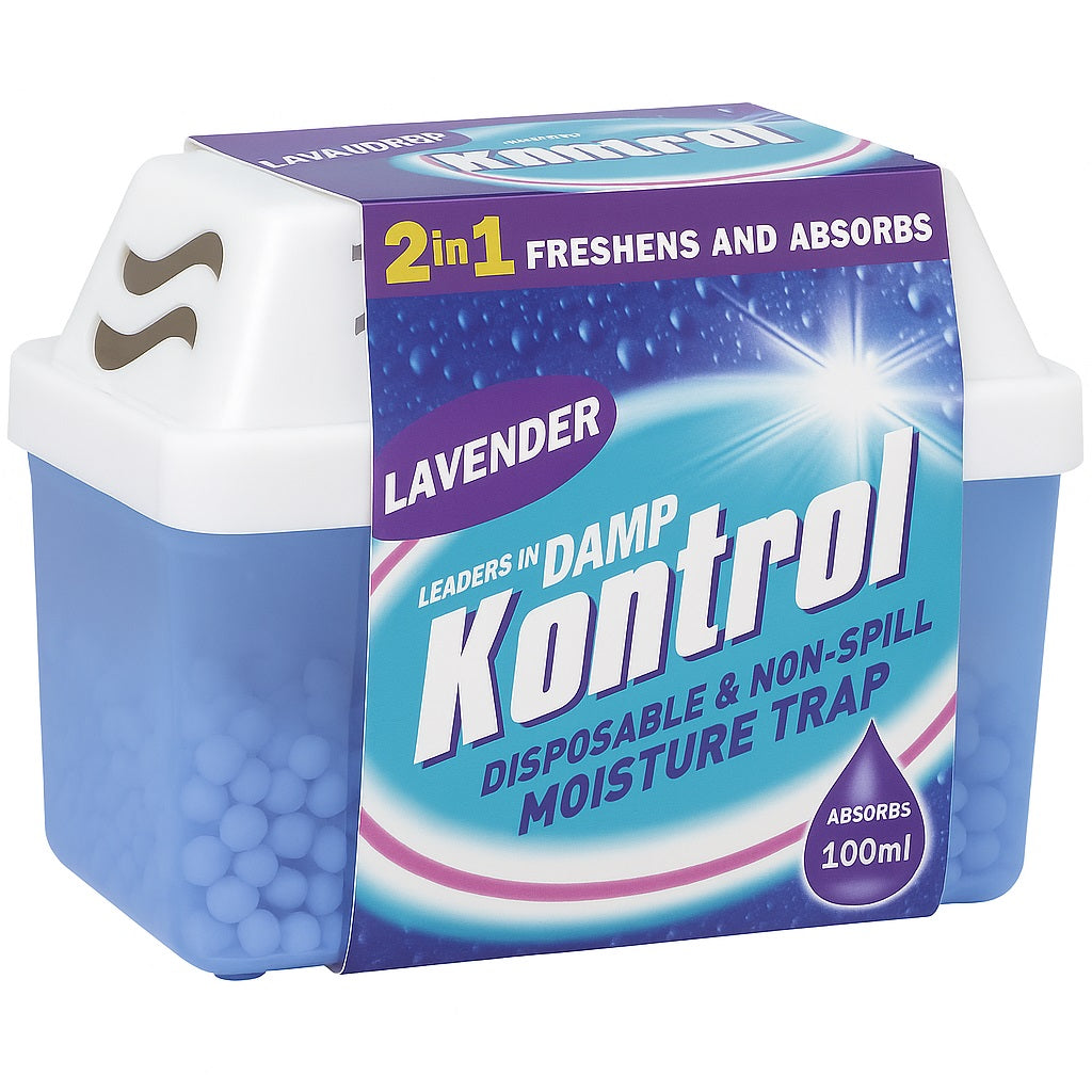 Kontrol Krystals Lavender Mini Moisture Trap KT0307 | 2 in 1 Freshens and Absorbs | Disposable and Non-Spill | Absorbs upto 100ml