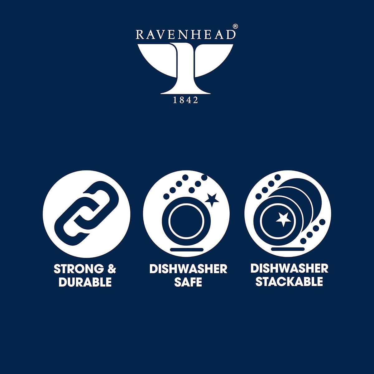 Ravenhead Essentials HiBall Glasses Clear 26cl Pack of 6 0040.009 | Strong and Durable | Dishwasher Safe | Dishwasher Stackable