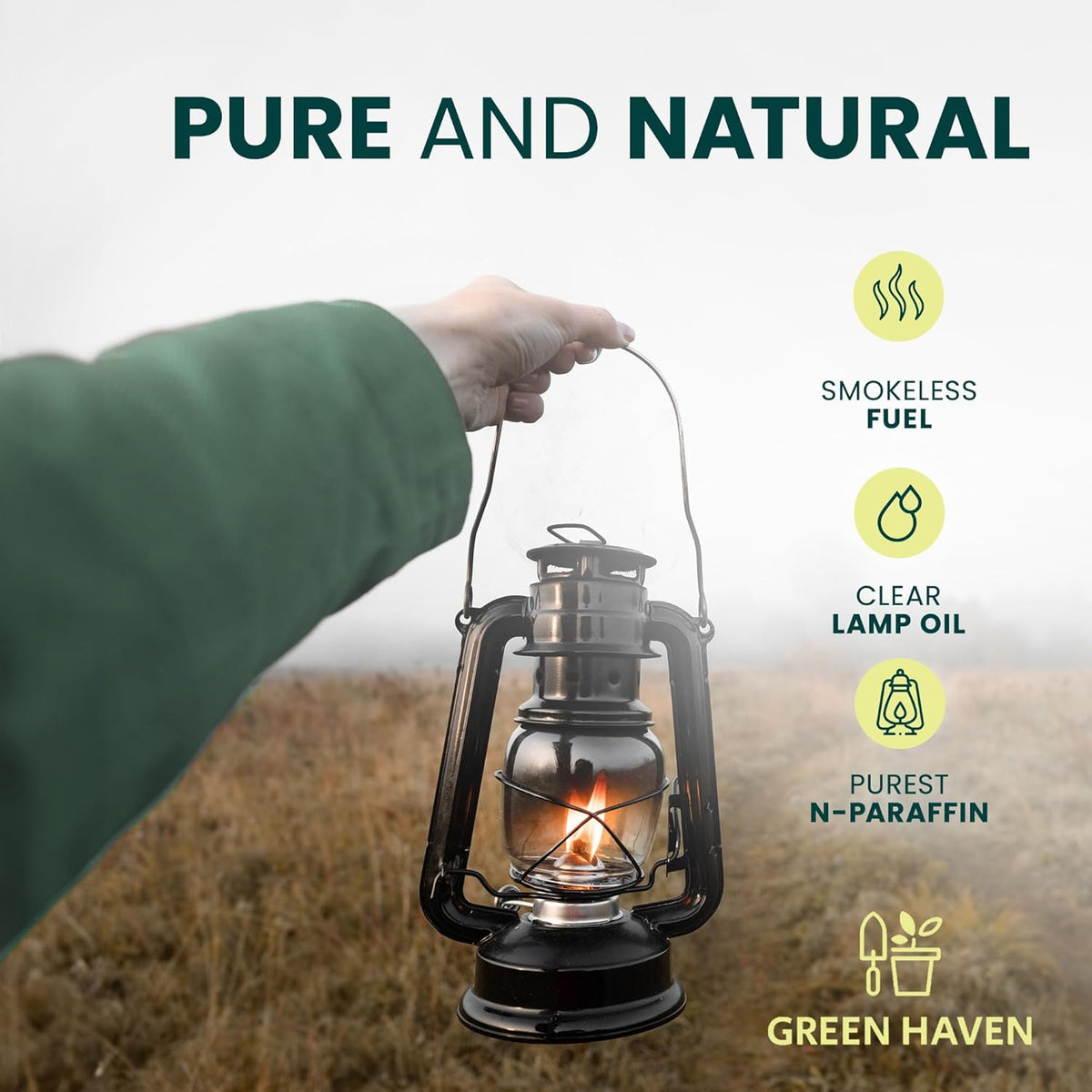 Barrettine Indoor Pure Bright Lamp Oil Black 1Ltr LOPBC01 | Clean Burning | Low Odour | Paraffin Oil | Burns Longer | Smokeless Fuel | Premium Quality for Oil Lamps and Lanterns