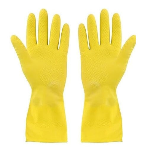 Elliott Household Rubber Cleaning Gloves Yellow Small Pack of 2 10F30593 | With Extra Long Cuff | Flock Lining for Comfort | Ideal for Washing Up and Daily Cleaning