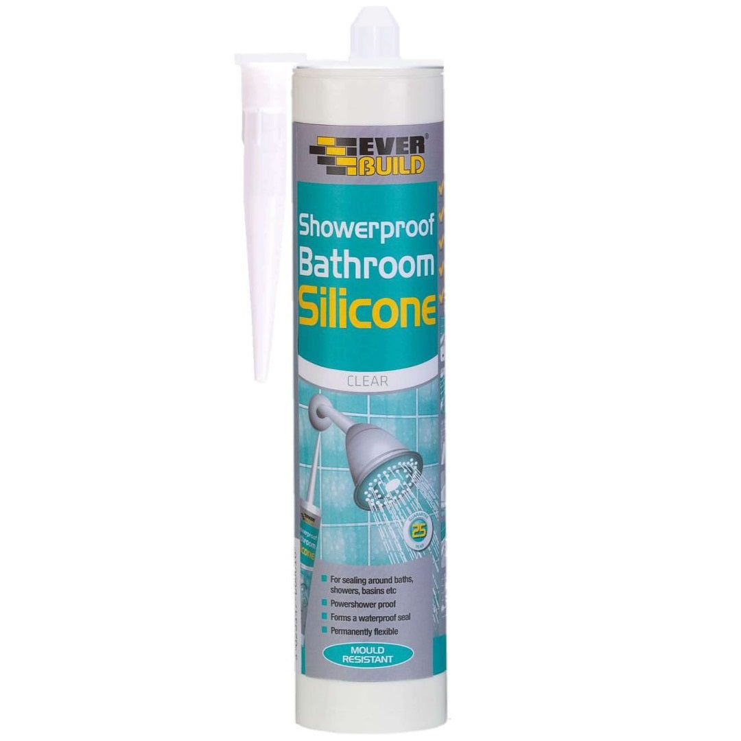 Everbuild Showerproof Bathroom Silicone Sealant Clear 280ml SHOWTR
