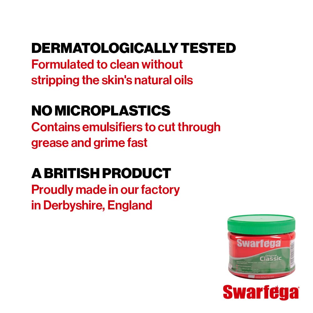 Swarfega Original Classic Rapid Hand Cleaner Green and Red 275ml SWA157A | Heavy Duty Gel Removes Oil-Grease and Paint | Smooth Conditioning Formula | Leaves Hands Feeling Smooth and Fresh