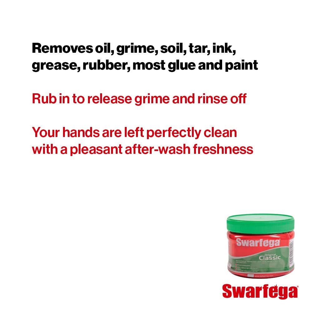 Swarfega Original Classic Rapid Hand Cleaner Green and Red 275ml SWA157A | Heavy Duty Gel Removes Oil-Grease and Paint | Smooth Conditioning Formula | Leaves Hands Feeling Smooth and Fresh