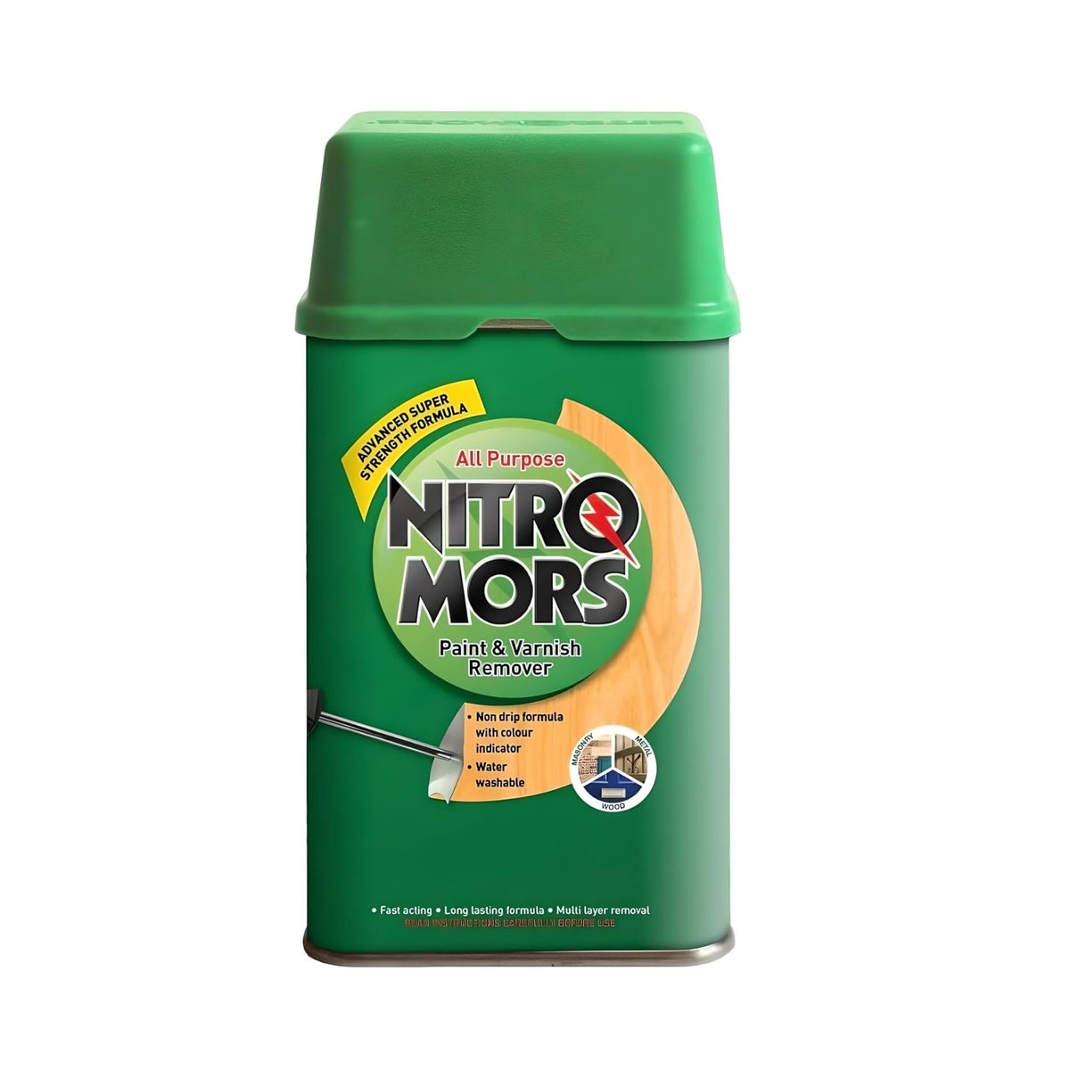 Nitromors All Purpose Paint and Varnish Remover Green 750ml NPV750 | Advanced Super Strength Formula | Non-Drip with Colour Indicator | Water Washable | For Wood-Metal and Masonry | Multi Layer Removal
