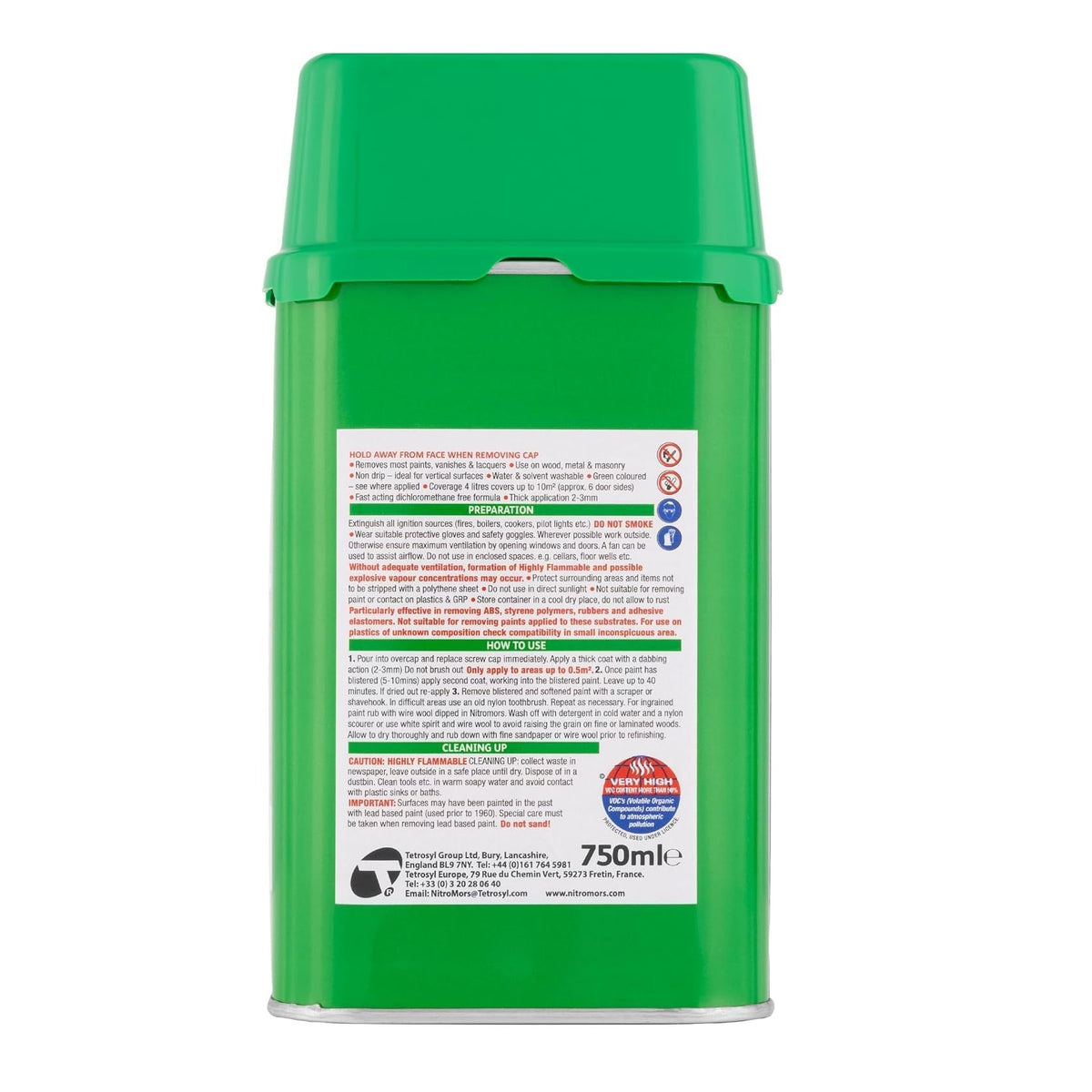 Nitromors All Purpose Paint and Varnish Remover Green 750ml NPV750 | Advanced Super Strength Formula | Non-Drip with Colour Indicator | Water Washable | For Wood-Metal and Masonry | Multi Layer Removal
