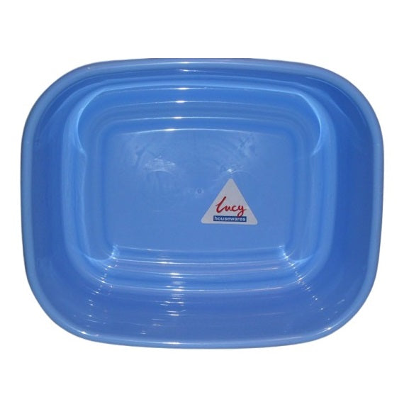 Lucy Housewares Plastic Oblong Bowl Blue Large L1602037 | Durable and Lightweight | For kitchens and Utility