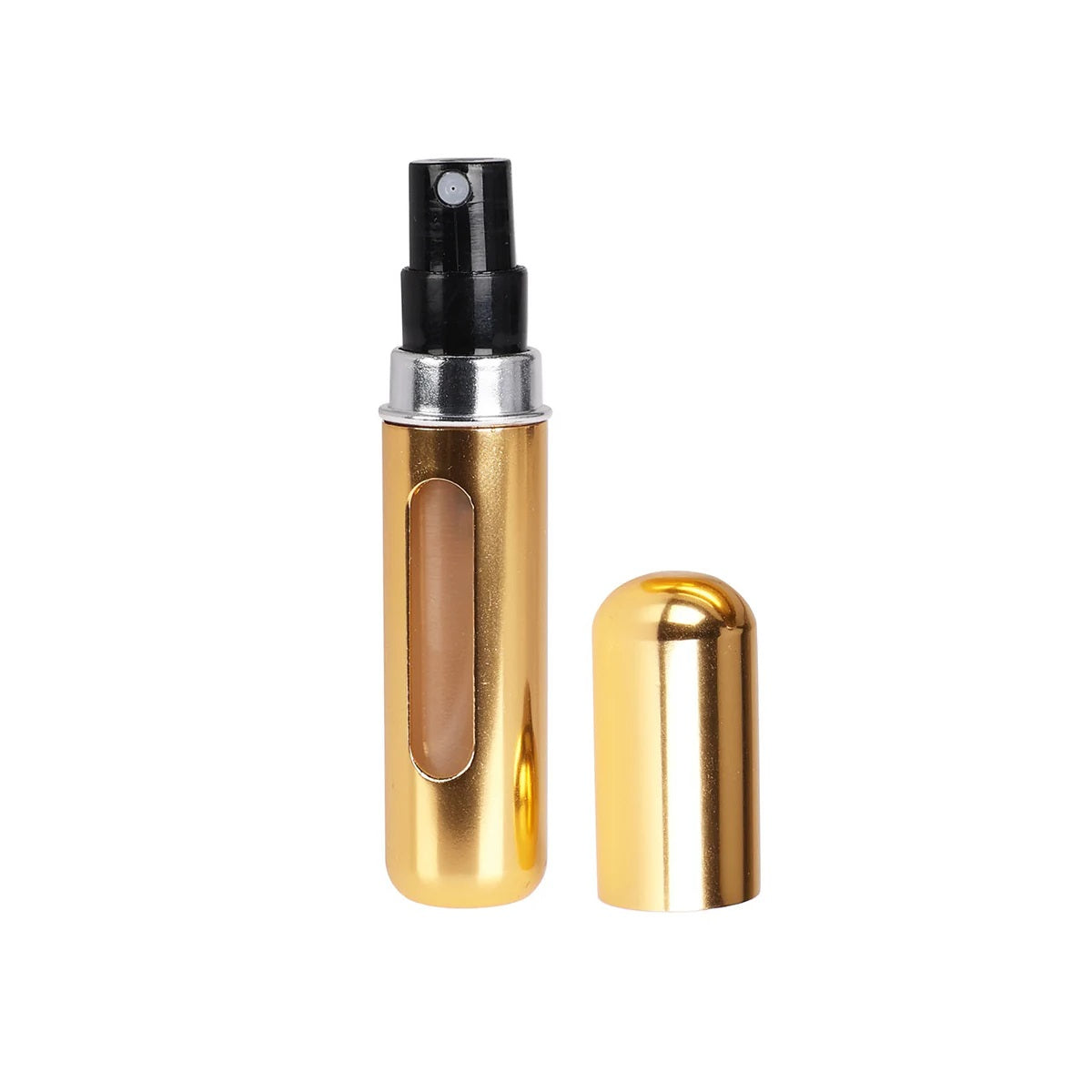 Eleganza Refillable Perfume Atomizer Golden 5ml 529003730 | Compact Travel Spray Bottle | Leakproof | For Handbags and Travel Use