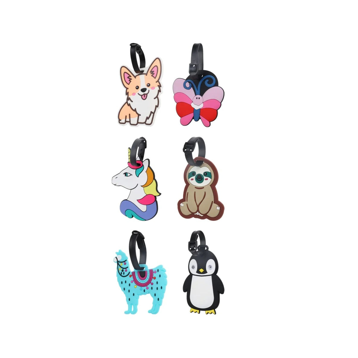Pro World Animal Featureing Silicone Luggage Tags Assorted Colours Pack of 1 DG2000160 | Travel ID Tags with Unique Designs | 6 Assorted Designs