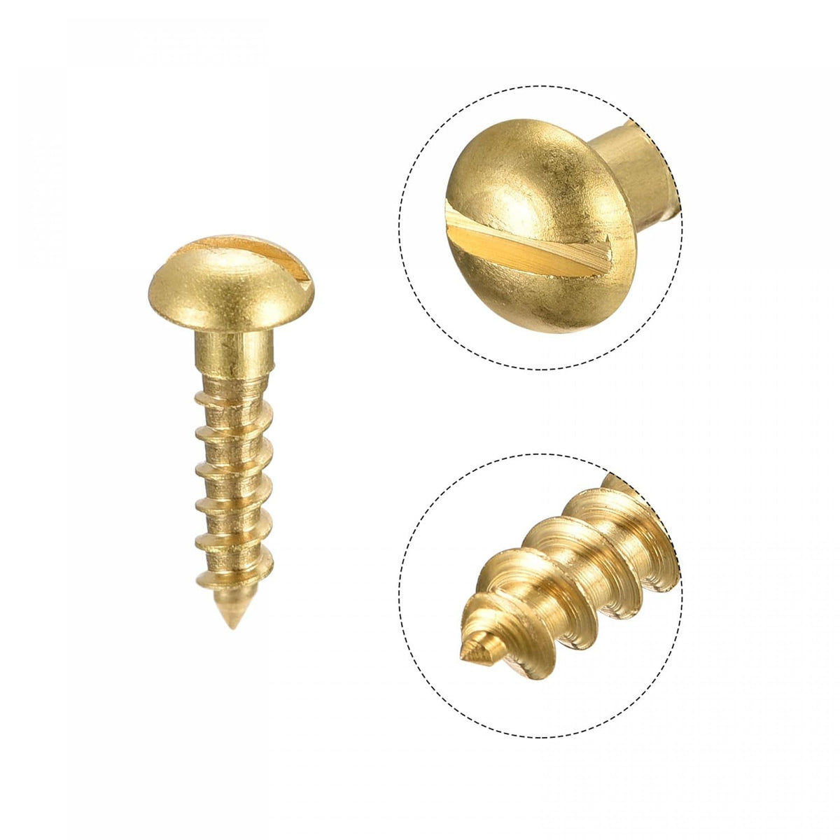 Round Head Slotted Woodscrew Brass 3mm x 12mm Pack of 25 30291