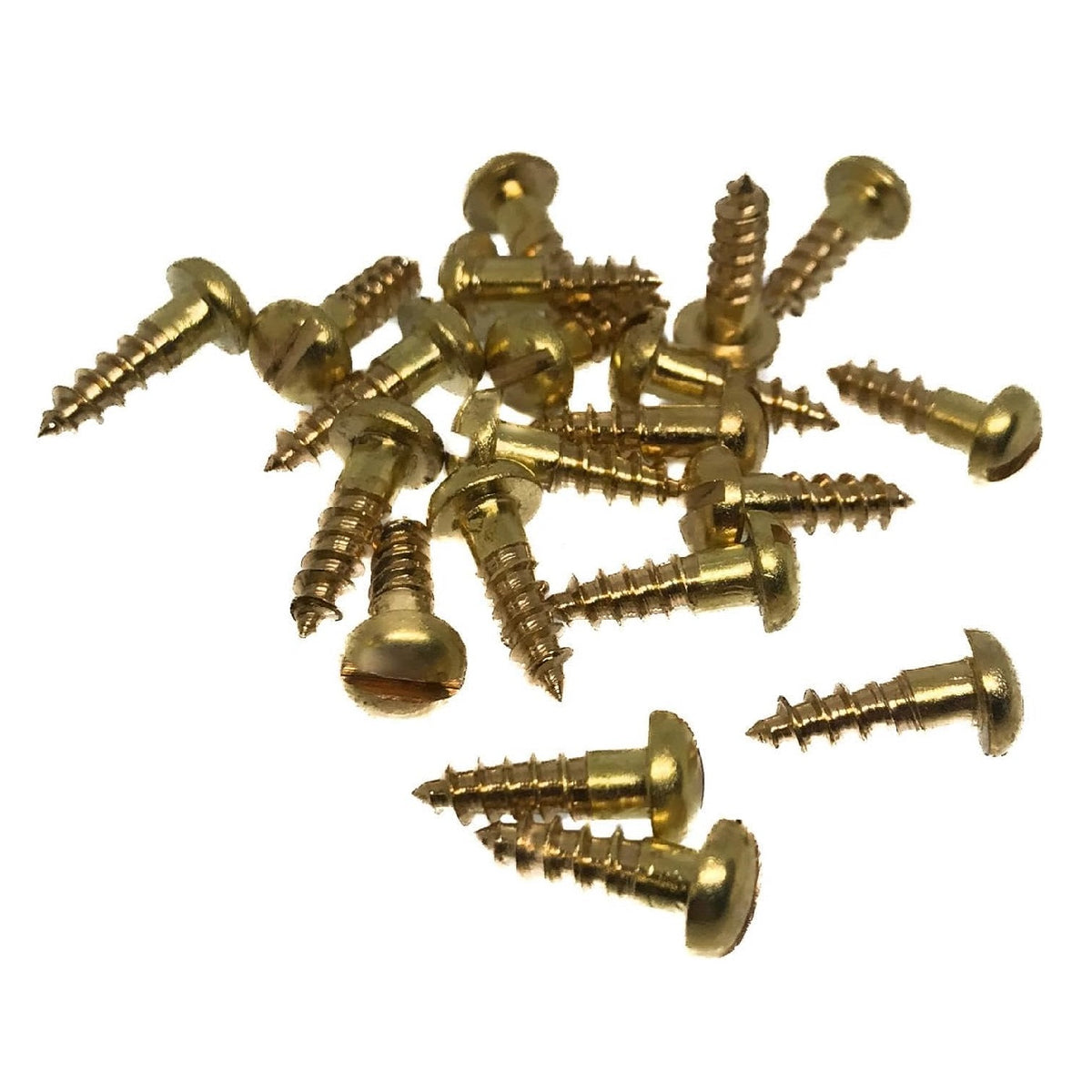 Round Head Slotted Woodscrew Brass 3.5mm x 25mm Pack of 10 30296