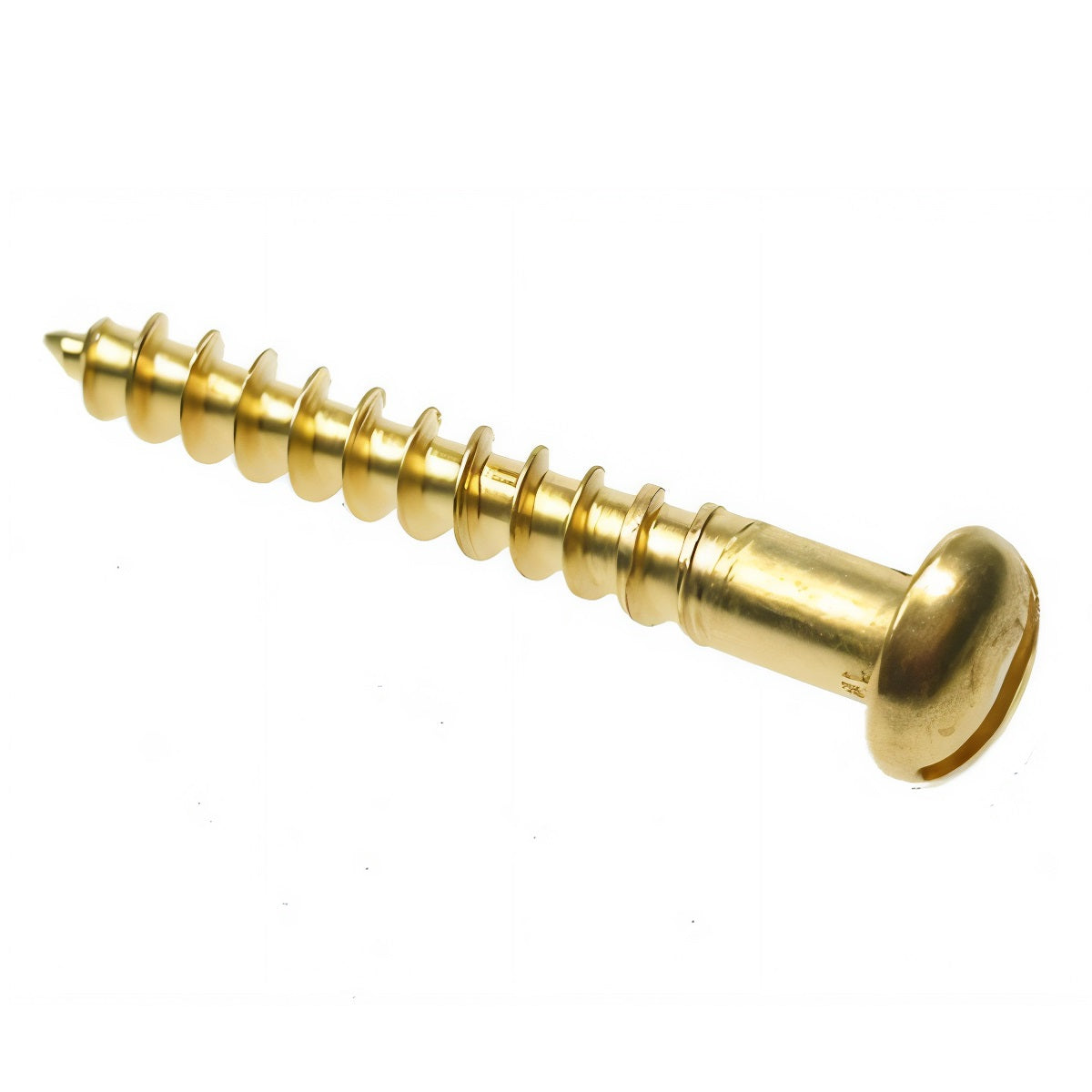 Round Head Slotted Woodscrew Brass 3.5mm x 38mm Pack of 7 30300