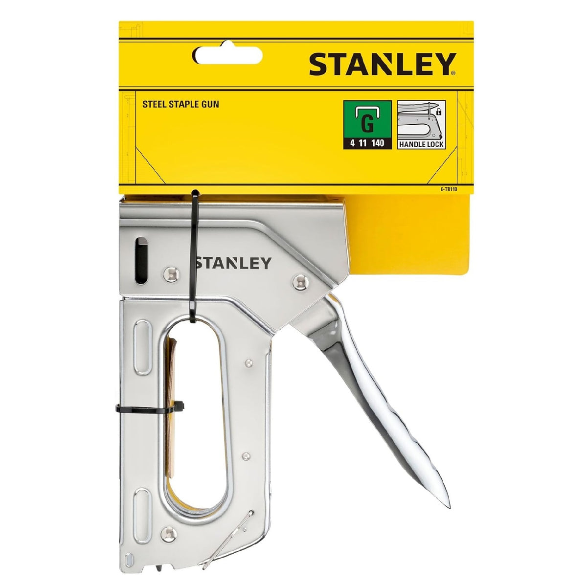 Stanley Heavy-Duty Staple Gun Silver 6-TR110 | Suitable for Type G Staples- 6mm, 8mm, 10mm, 12mm and 14 mm