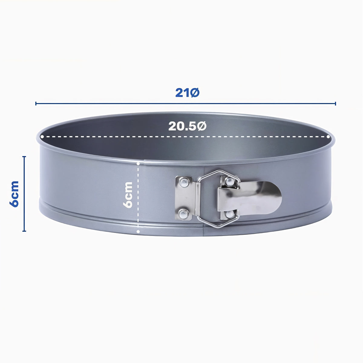 Betterware Essentials Springform Tin Silver 20.5cm x 6cm 67760 | Non-Stick Coating for Easy Release | Dishwasher Safe for Hassle-Free Cleanup | Clip makes Releasing your Bakes a Breeze | Fridge and Freezer Safe