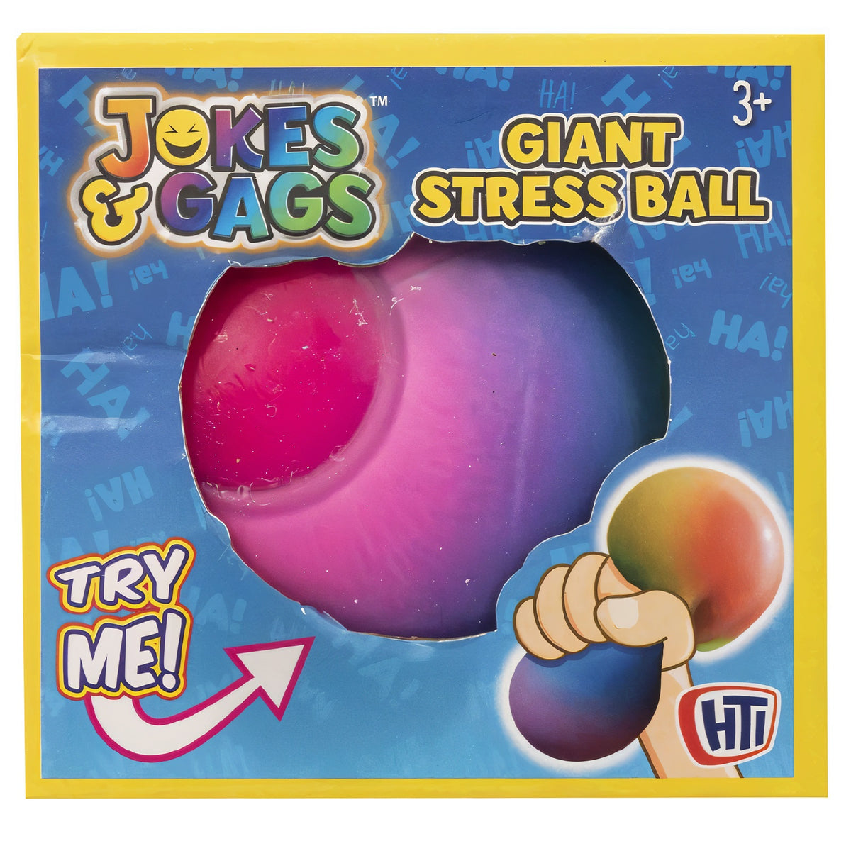 HTI Jokes and Gags Giant Stress Ball Multicolour Pack of 1 1375702 | Sooooo Squeezy | Stress Reliever