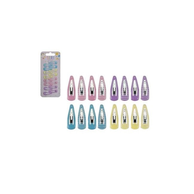 PMS Beau Small Snap Hair Clips Assorted Colours 16-Piece 722053