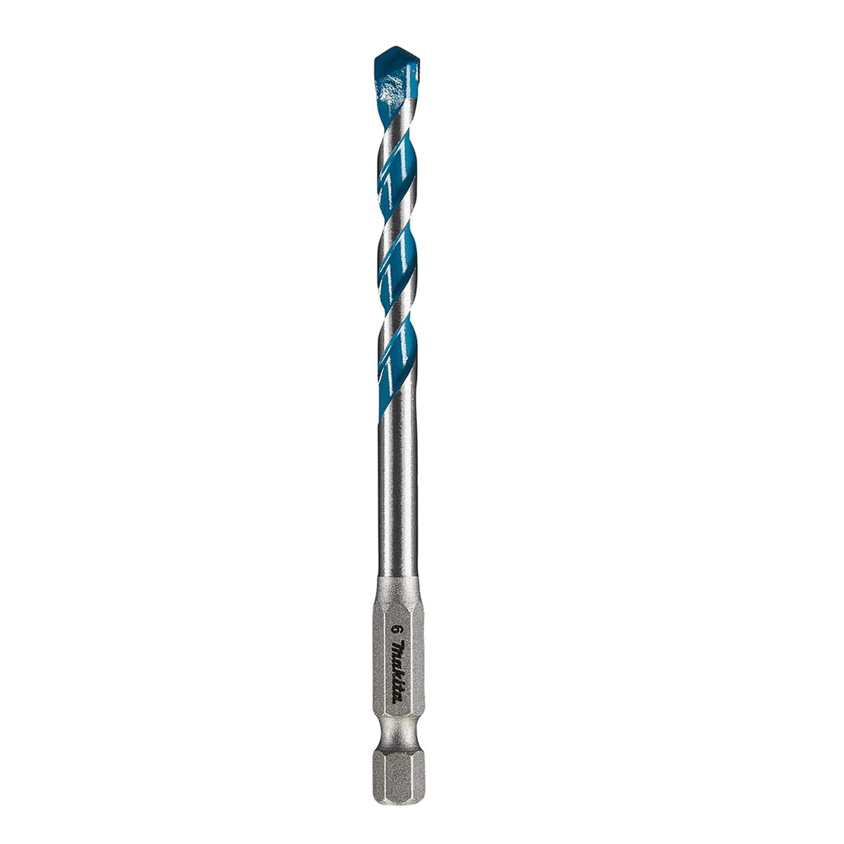 Makita Multi-Purpose TCT Drill Bit 6mm x 100mm Silver and Blue E-14984 | Compatible with Impact Drivers and Drills | For Metal-Wood-Brick-Tile-PVC and Aluminium