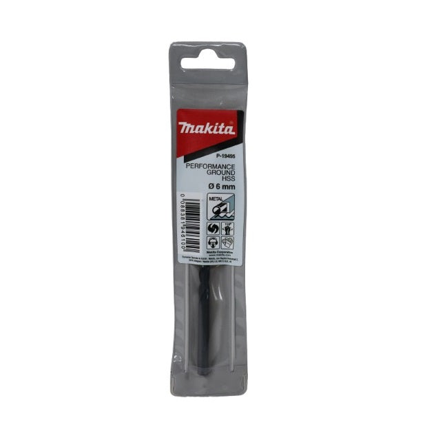Makita Performance Ground HSS Drill Bit Black 6mm P-19495 | Precision Engineered for Metal Drilling