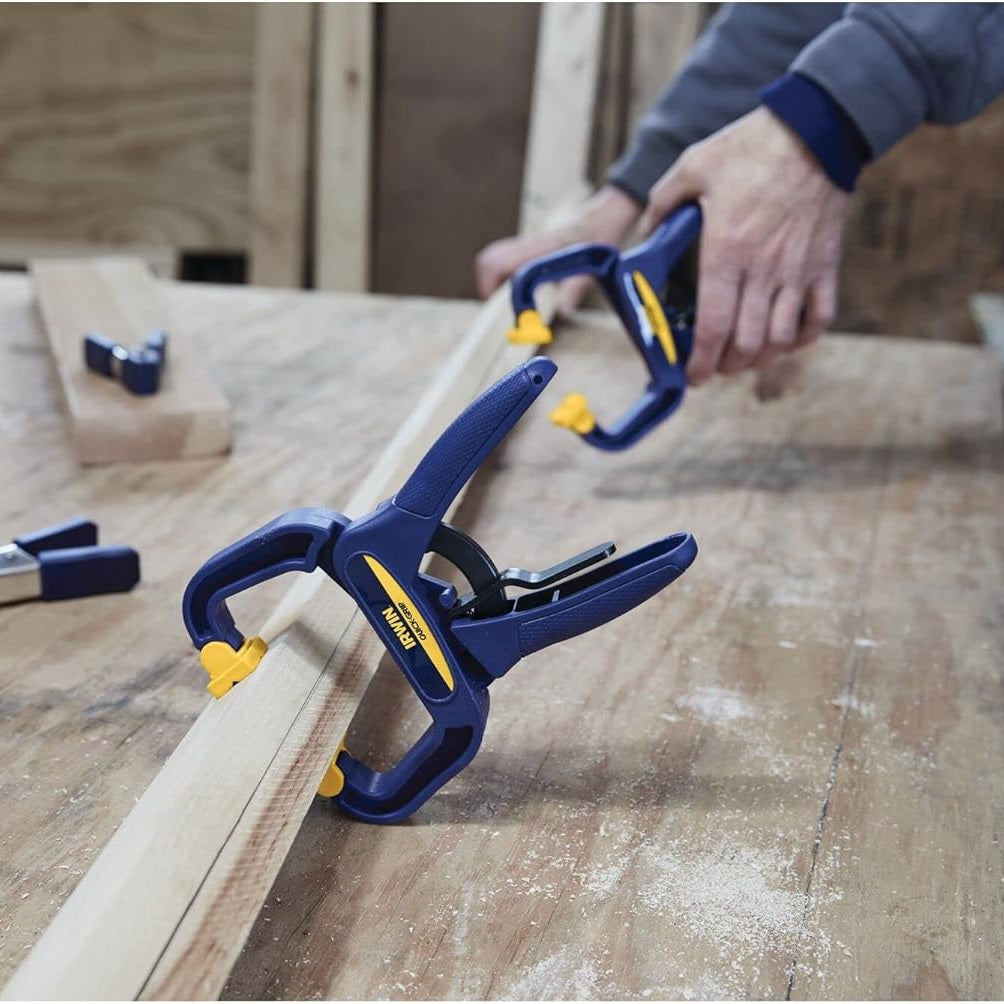Irwin Quick-Grip Handi-Clamp Blue 2-Inch T59200ECD | One-Handed Operation | Durable and Lightweight | For Woodworking-DIY and Crafts