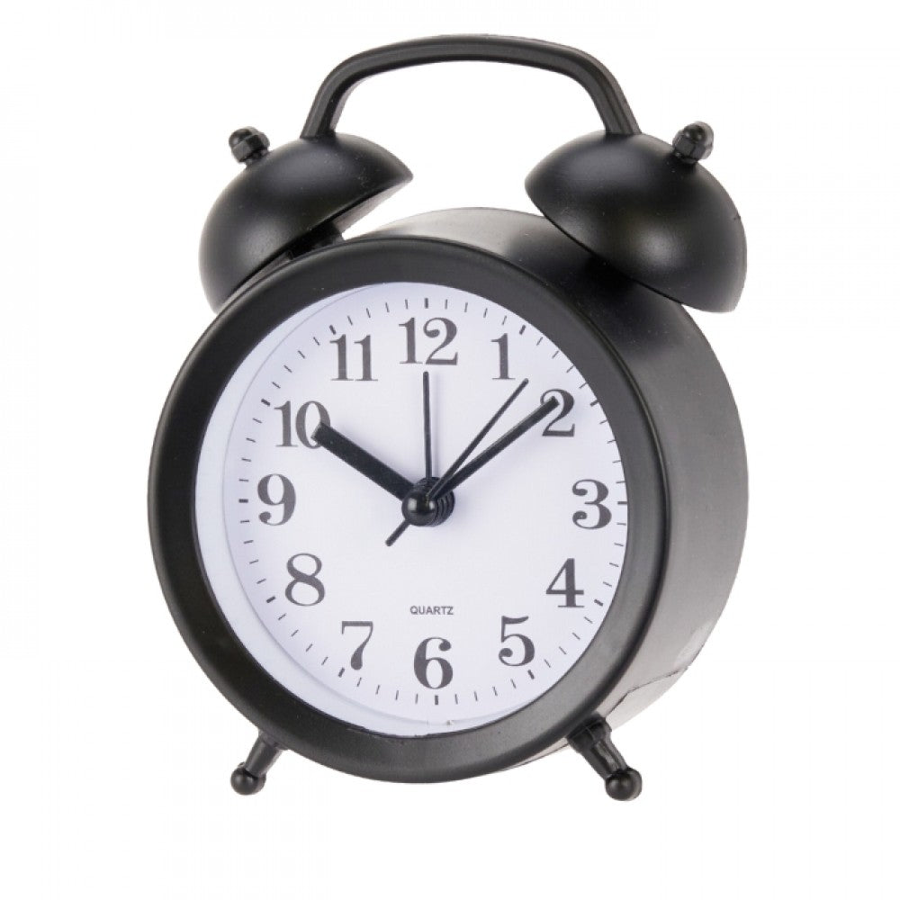 Classic Twin Bell Analog Alarm Clock Assorted Colours 9cm xcm 11.5cm Pack of 1 109100430 | Battery Operated | With Louder Ringer