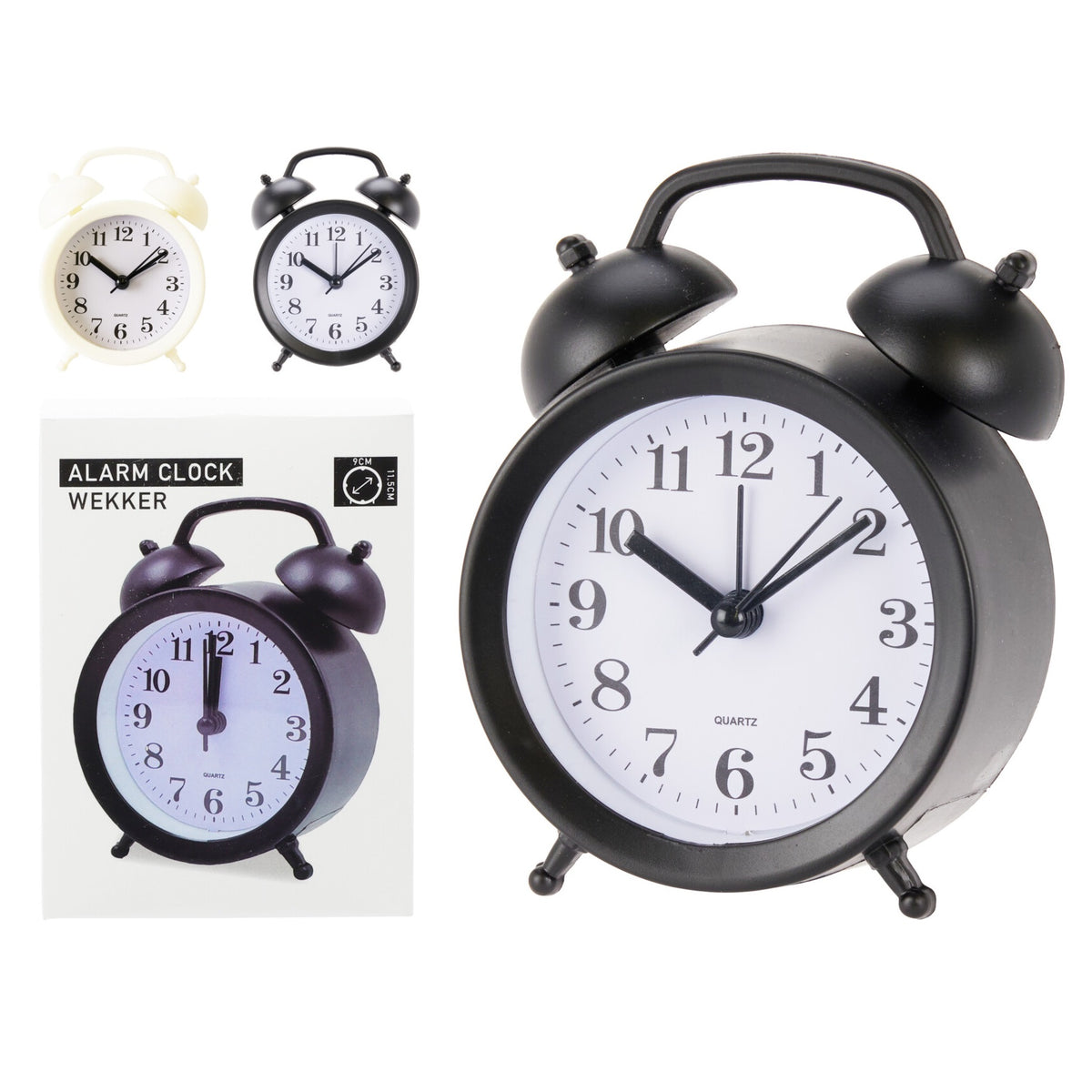 Classic Twin Bell Analog Alarm Clock Assorted Colours 9cm xcm 11.5cm Pack of 1 109100430 | Battery Operated | With Louder Ringer