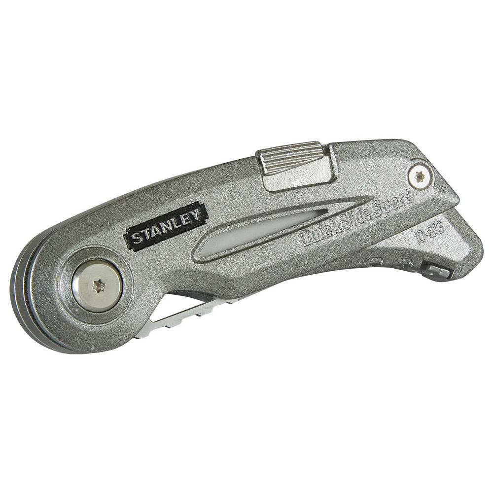 Stanley Quickslide Sport Utility Knife Metallic Grey 2.43-Inches 180g 0-10-813 | Retractable Dual Blade | Folding Knife | Compact and Ergonomic Design