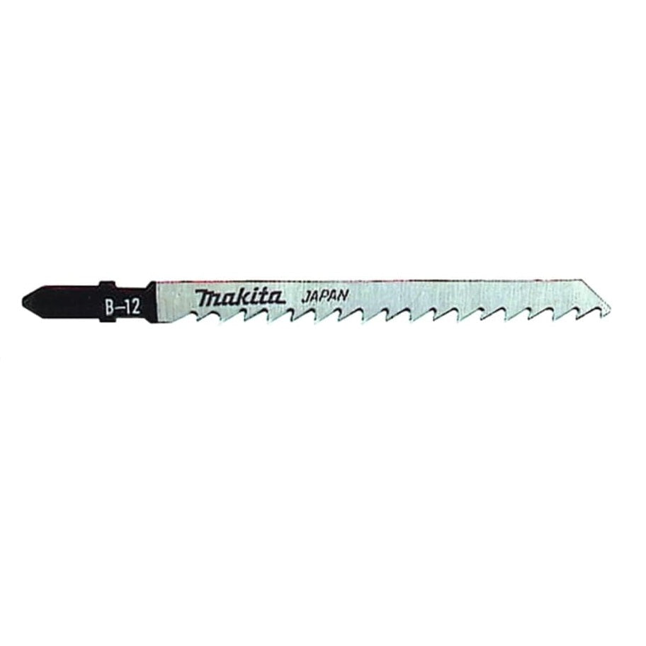 Makita B-12 Jigsaw Blades Silver 105mm Pack of 5 A-85640 | T101D | 6TPI | HCS | For Cutting Plastic-PVC and Plywood